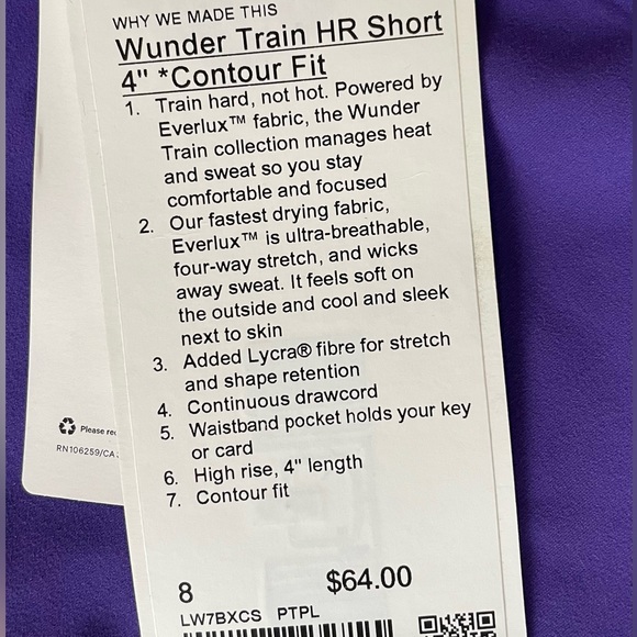 Wunder train contour fit short 4” - Picture 4 of 4